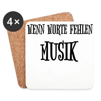 Wenn Worte fehlen - Untersetzer (4er-Set) - Weiß - Vorne