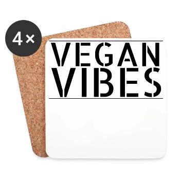 vegan - vibes vegan - Dessous de verre (lot de 4) - blanc - Devant