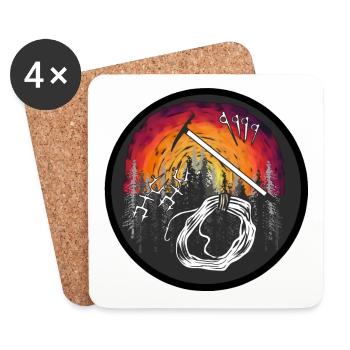 Mountaineer nature leisure wilderness mountain summit - Coasters (set of 4) - white - Front