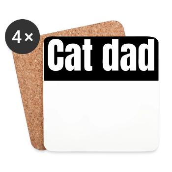 cats - cat dad - Untersetzer (4er-Set) - Weiß - Vorne