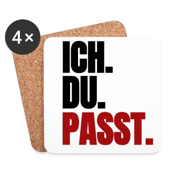 Ich. Du. Passt - Untersetzer (4er-Set) - Weiß - Vorne