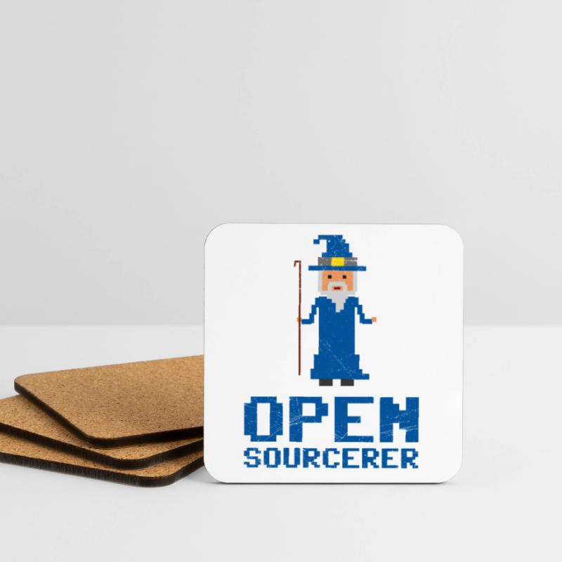 Developer Open Sourcerer Funny Gift Idea Coasters (set of 4)