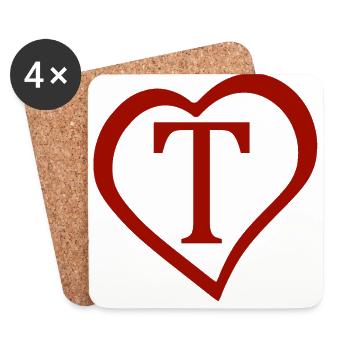 Heart T - Coasters (set of 4) - white - Front