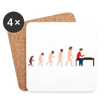 Evolution chess player Funny gift idea - Coasters (set of 4) - white - Front
