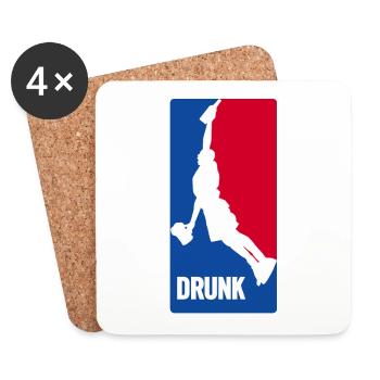 BASKETBALL DRUNK - Untersetzer (4er-Set) - Weiß - Vorne