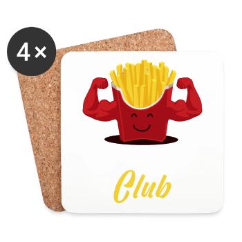 FRITNESS CLUB - Untersetzer (4er-Set) - Weiß - Vorne