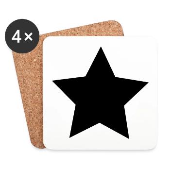 Étoile noire - Dessous de verre (lot de 4) - blanc - Devant