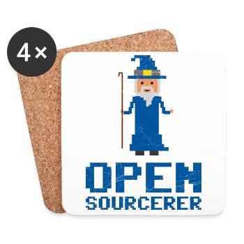 Entwickler Open Sourcerer Lustige Geschenkidee - Untersetzer (4er-Set) - Weiß - Vorne
