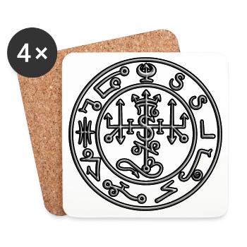 Seal of Satan - Coasters (set of 4) - white - Front