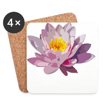 Lotus flower - Coasters (set of 4) - white - Front