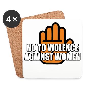 Nein zu Gewalt gegen Frauen - Untersetzer (4er-Set) - Weiß - Vorne