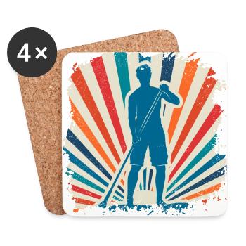 Sup water sports stand up paddle paddling surfer - Coasters (set of 4) - white - Front