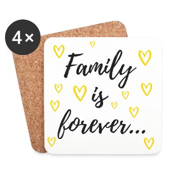 Family is forever - Dessous de verre (lot de 4) - blanc - Devant