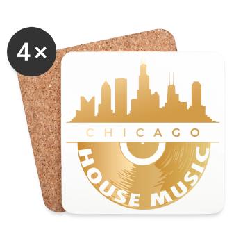 chicago house music - Untersetzer (4er-Set) - Weiß - Vorne