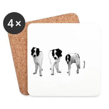 Idée cadeau chien Landseer Dog - Dessous de verre (lot de 4) - blanc - Devant