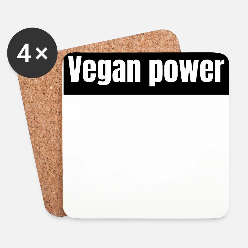 vegan - Vegan power - Untersetzer (4er-Set) - Weiß