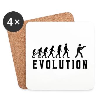 Evolution du tireur d'élite - Dessous de verre (lot de 4) - blanc - Devant