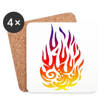 Tribal tattoo flame fire gift idea - Coasters (set of 4) - white - Front