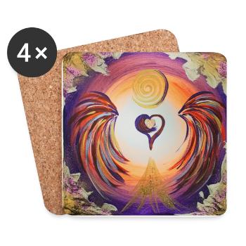 Heart angel of self-confidence - Coasters (set of 4) - white - Front