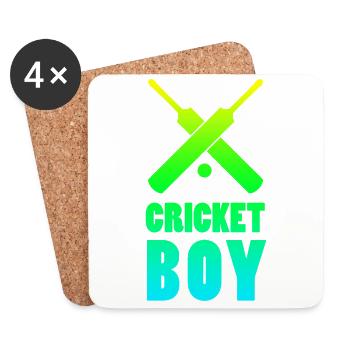 Cricket Boy Cricket Player Lustige Geschenkidee - Untersetzer (4er-Set) - Weiß - Vorne
