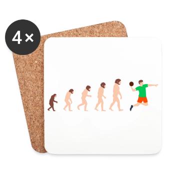 Evolution Handball Player Lustige Geschenkidee - Untersetzer (4er-Set) - Weiß - Vorne