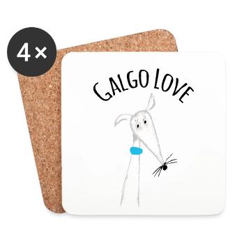 Galgo Love 4 blanc galgo - Dessous de verre (lot de 4) - blanc - Devant