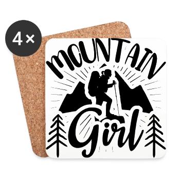 Fille de montagne - Dessous de verre (lot de 4) - blanc - Devant