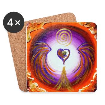 Herzgel retrieval of your power - Coasters (set of 4) - white - Front