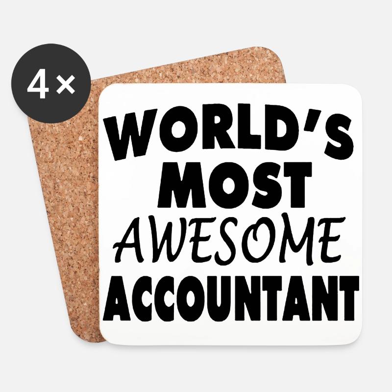 Black Design World s Most Awesome Accountant - Untersetzer (4er-Set) - Weiß
