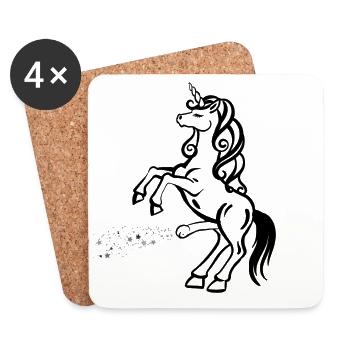 Unicorn Penis - Coasters (set of 4) - white - Front