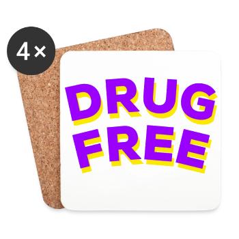 Drug Free - Coasters (set of 4) - white - Front