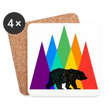Ours gay - Dessous de verre (lot de 4) - blanc - Devant