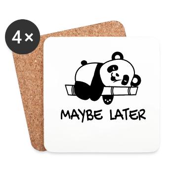 Panda design funny lazy relax design saying - Coasters (set of 4) - white - Front