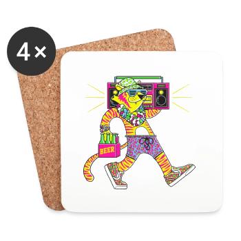 Party Tiger - Untersetzer (4er-Set) - Weiß - Vorne