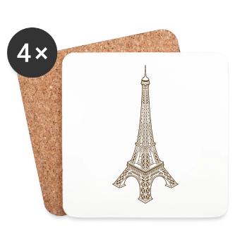 Eiffel Tower - Coasters (set of 4) - white - Front