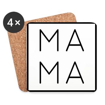 Maman - Dessous de verre (lot de 4) - blanc - Devant