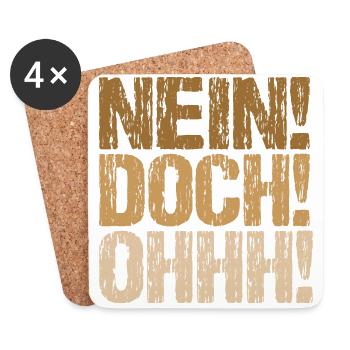 Nein Doch Ohhh - Untersetzer (4er-Set) - Weiß - Vorne