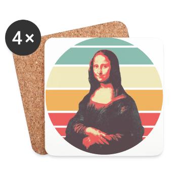 Retro Mona Lisa - Untersetzer (4er-Set) - Weiß - Vorne