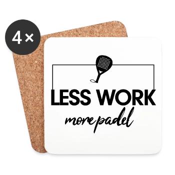 Less Work more Padel Black - Coasters (set of 4) - white - Front
