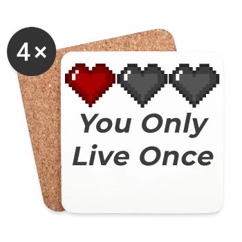 Video game quote you only live once - Coasters (set of 4) - white - Front