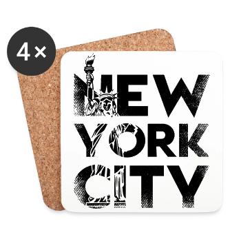 New York City - Dessous de verre (lot de 4) - blanc - Devant