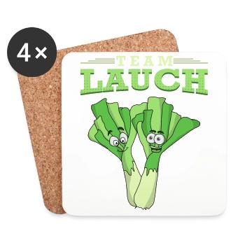 Team Lauch Veggie Vegan vegetarischer Humor - Untersetzer (4er-Set) - Weiß - Vorne