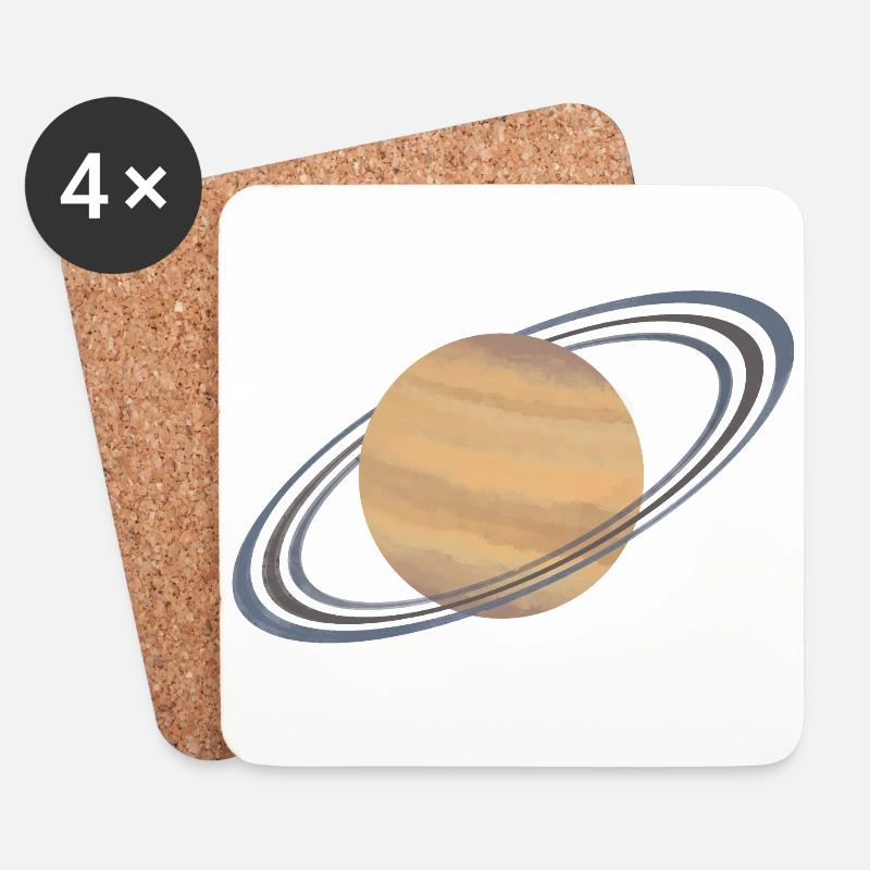 Saturne - Dessous de verre (lot de 4) - blanc