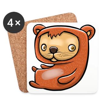 Happy Little Hamster - Untersetzer (4er-Set) - Weiß - Vorne