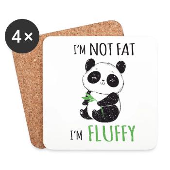 I'm not fat I'm fluffy lustiges Panda Bär Design - Untersetzer (4er-Set) - Weiß - Vorne