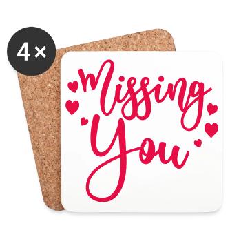 Missing You Miss Love Gift Idea - Coasters (set of 4) - white - Front