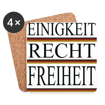 Einigkeit Recht Freiheit Gesichtsmaske - Untersetzer (4er-Set) - Weiß - Vorne