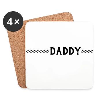 Daddy, dad, father, père, papa, father's day - Dessous de verre (lot de 4) - blanc - Devant