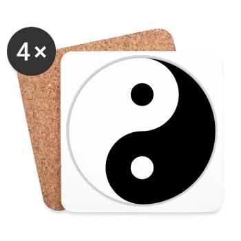 Yin and Yang svg - Dessous de verre (lot de 4) - blanc - Devant