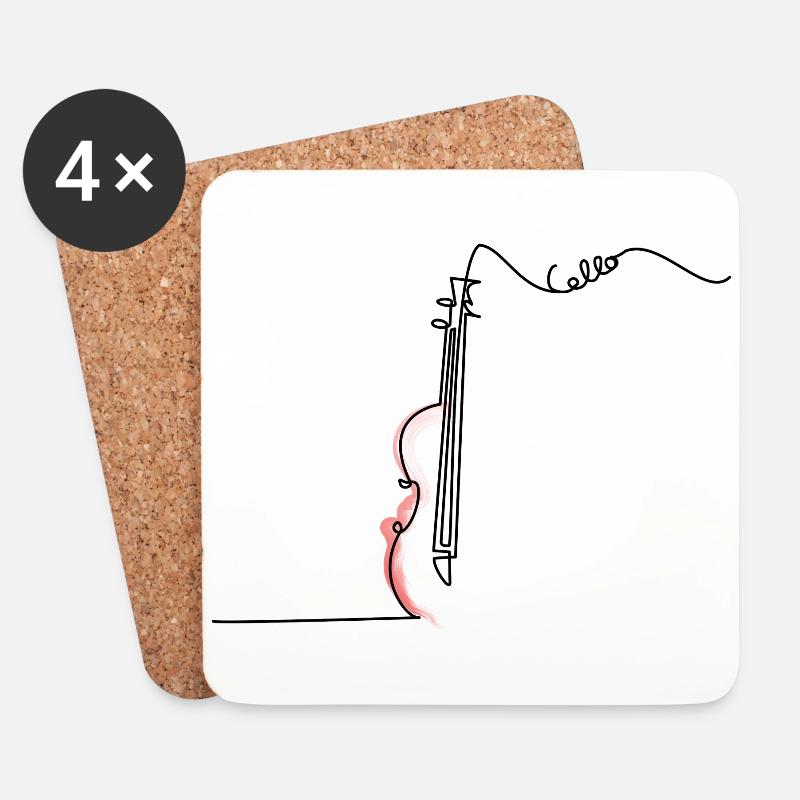 Cello One LIne - Untersetzer (4er-Set) - Weiß